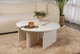 Nordure Moira Mesa de Centro Blanca de Madera